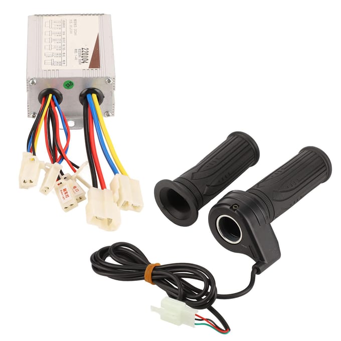 Elektrische Fiets Controller Kit Aluminiumlegering Controller en Gashandvat Set met voor Rijden 24V white