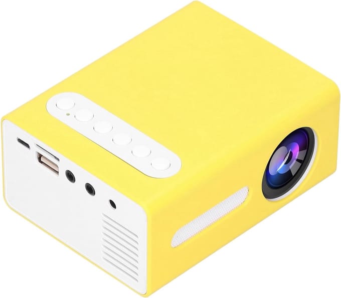Mini Projector - Draagbare Beamer - Home Cinema - Full HD Ondersteuning - 16-100 Inch - Geel Wit