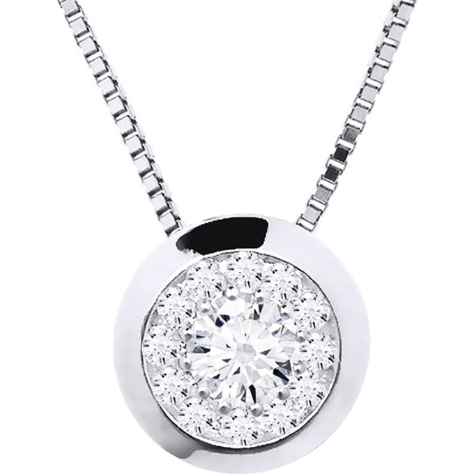 Collar Diamonds 0,15 Cts Serti Illusion 18K wit