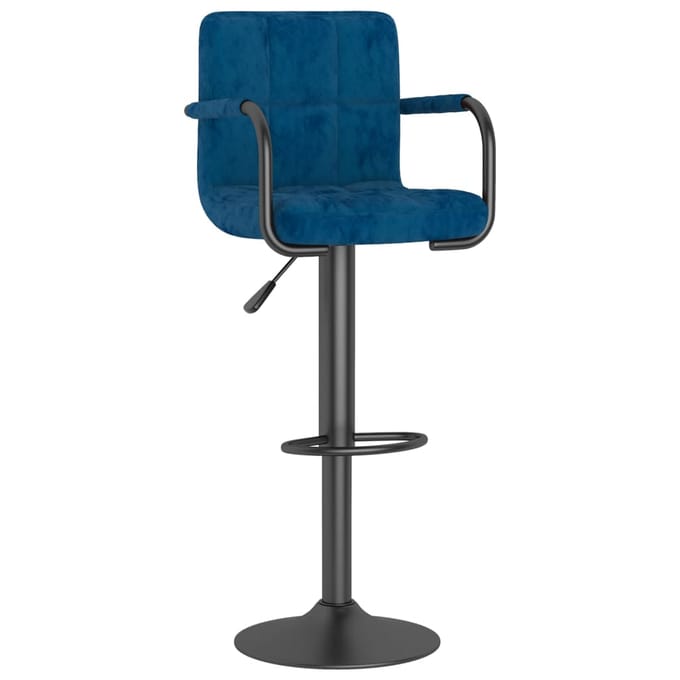 vidaXL - Barkrukken - 2 - st - fluweel - blauw