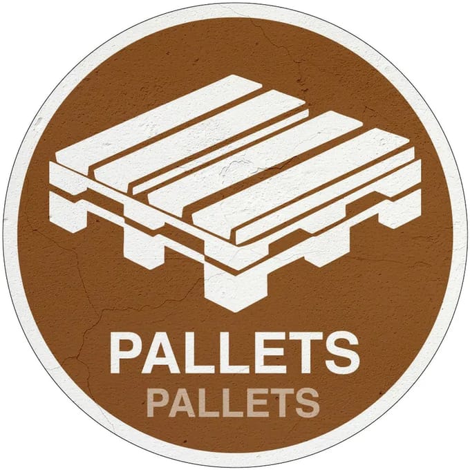 Pallets afval bord | Sign Again materiaal | 40 cm