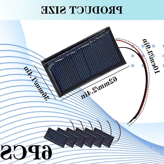 Zonnepaneel Set - Mini Zonnecellen - Elektronica Experimenten - Zeer Efficiënte Omzetting - 6 Stuks - Zwart