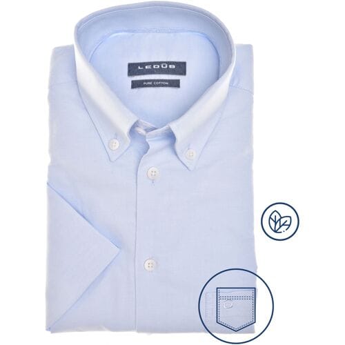 Ledûb Overhemd Iconic Oxford Licht Blauw / male