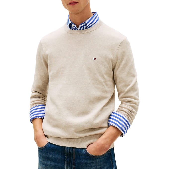 Tommy Hilfiger Essential Seasonal Cotton Sweater Sandalwood Heather Taglia: L | Maglioni a maglia Outlet | Uomo | Marrone