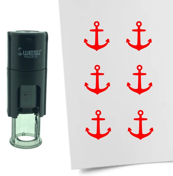 CombiCraft Stempel Anker 10mm rond - rode inkt