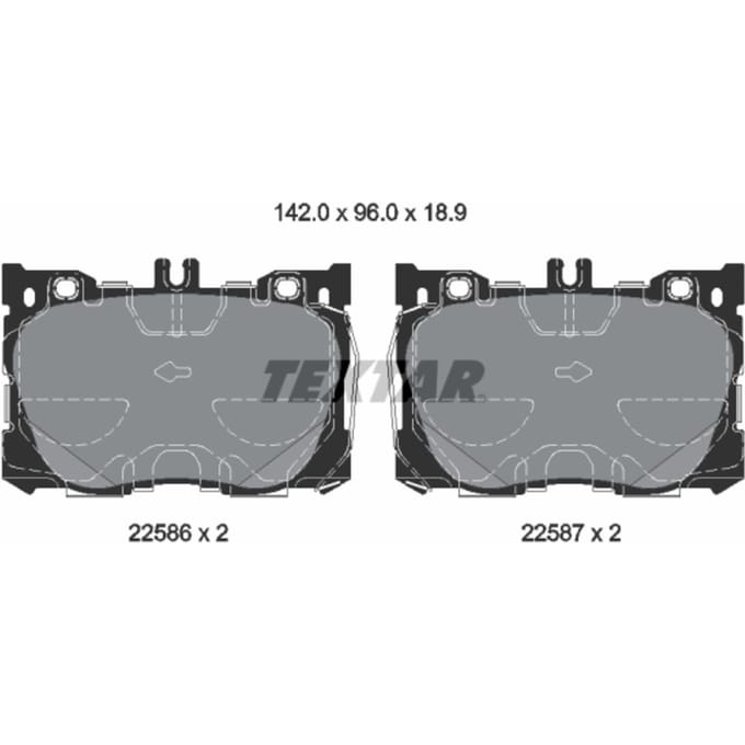 Remblokset TEXTAR 2258601, voor