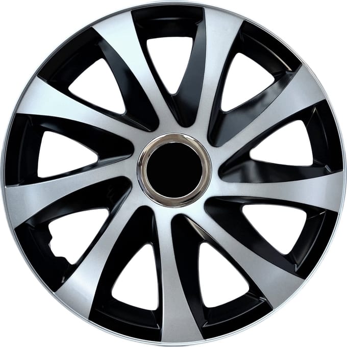 NRM DRIFT Extra - wieldoppen 14" - Set van 4 stuks - Zilver / Zwart