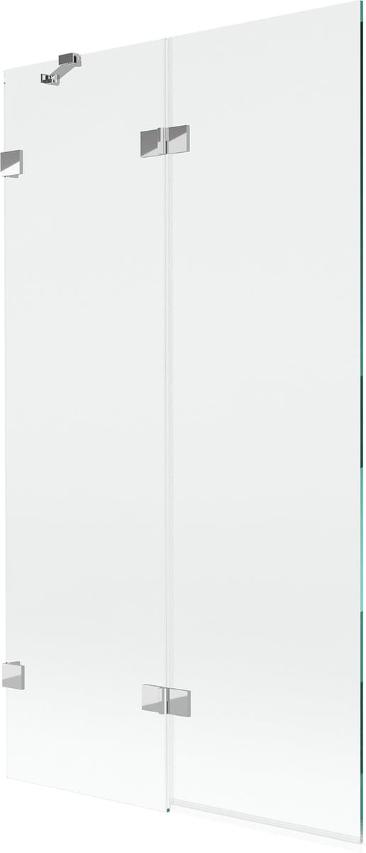 Mexen Lunar tweevleugelig badwand links 100 x 150 , transparant, chroom - 897-100-100-01-00-L
