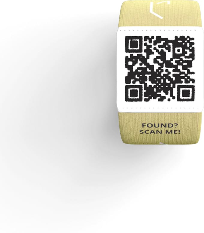 Kind tracker (x2) - Slimme elastische polsband - Geel - SOS band - QR code - 3 t/m 6 jaar - 160mm
