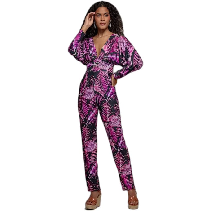 Dames jumpsuit Goddiva Tropical Print