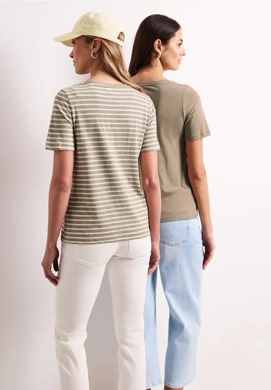 Shirt met ronde V-hals in een pak van 2