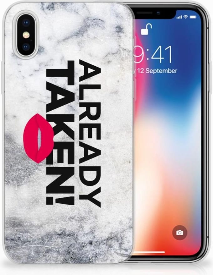 Apple iPhone X | Xs Siliconen hoesje met naam Already Taken White