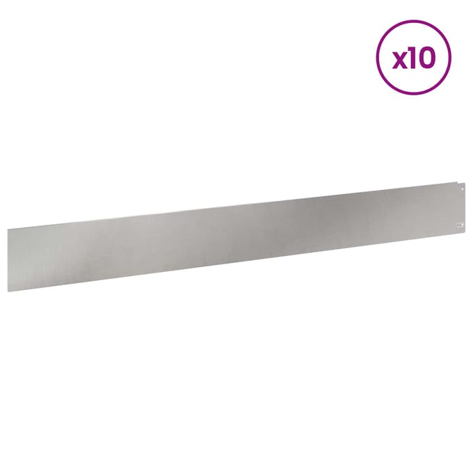 vidaXL - Gazonrand - 10 - st - 100 - x - 12 - cm - Staal - zilver