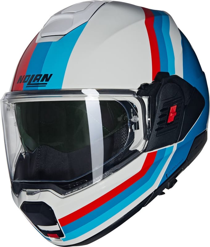 Nolan N120-1 Lineo 347 Wit Blauw Rood Glossy Systeemhelm - Helm