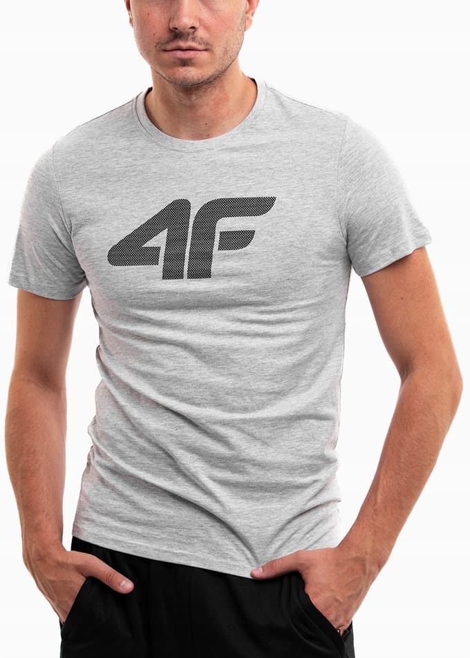 4F T-shirt Heren - Grijs - Katoen - Maat S