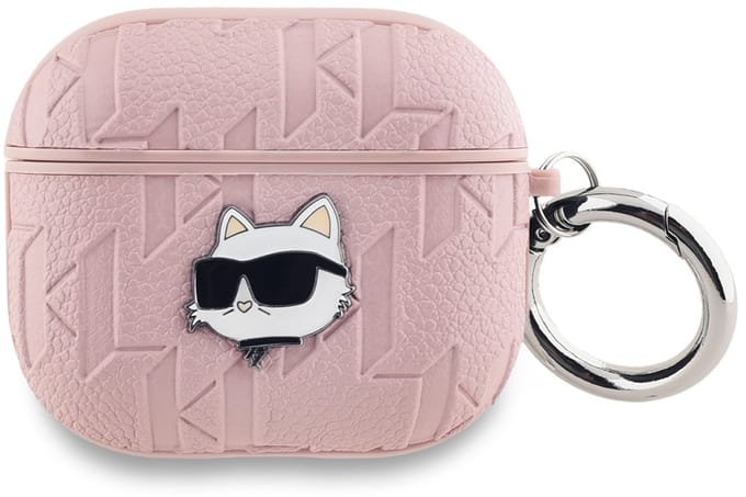 Karl Lagerfeld Monogram Choupette Head case for AirPods 3 - pink