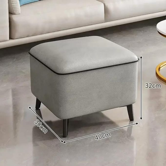 Tabouret de maison léger de luxe, tabourets bas, tabourets de porte, tabourets de changement de chaussures, tabouret carré, canapé de salon, banc d'appoint, poufs en cuir