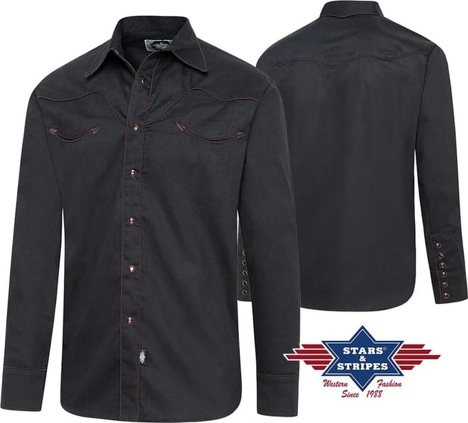 Western overhemd heren JACK black XXL