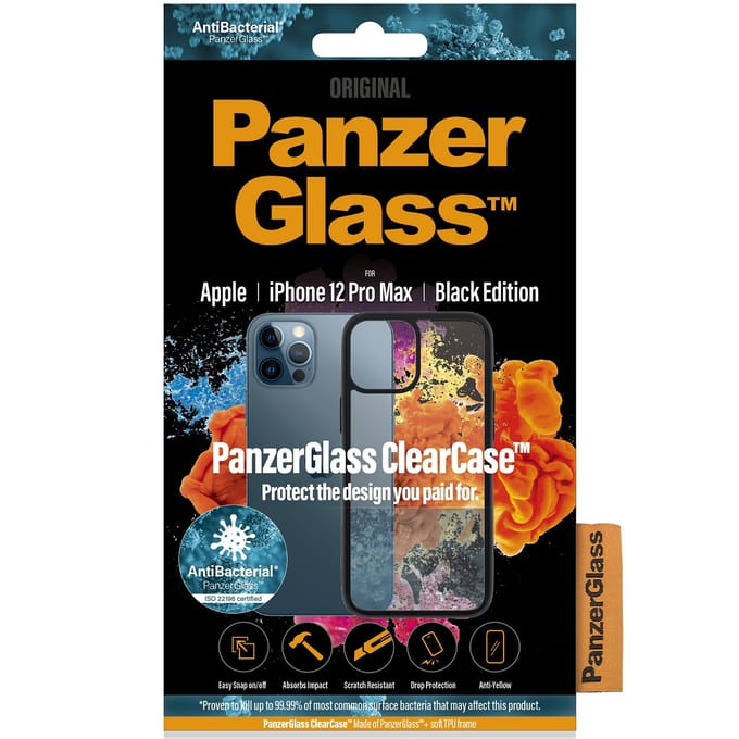 PanzerGlass Hardcase Anti-Bacterial geschikt voor Apple iPhone 12 Pro Max - Zwart