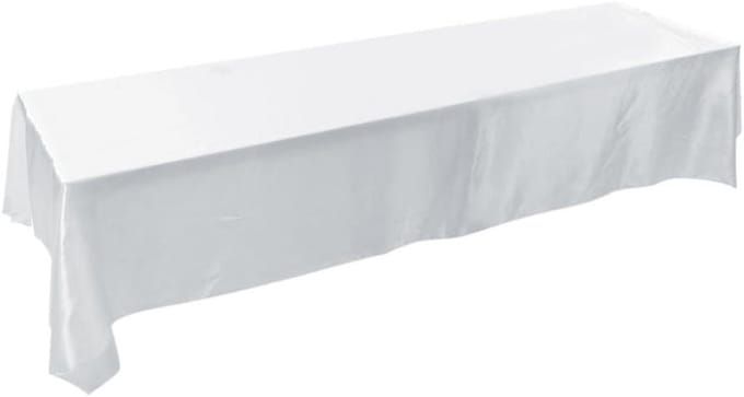 SnelShoppen - 58 x 126 Inch Wasbare Tafelkleed Rectangular Stain Resistant voor Bruiloften, Feesten en Decoratie (Wit)