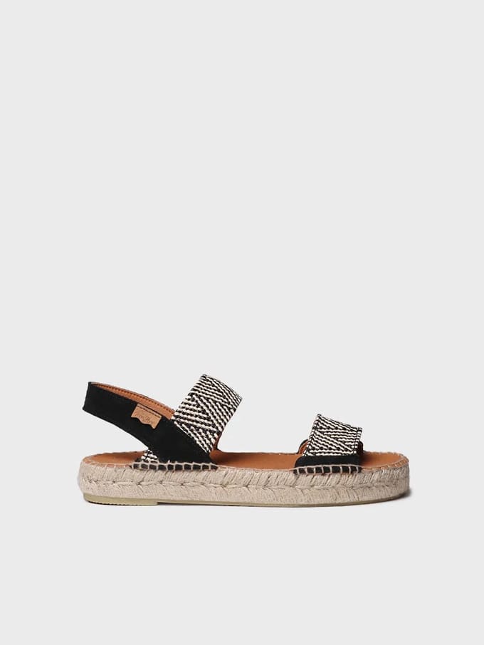 Tweekleurige espadrilles met brede elastische banden | ELX