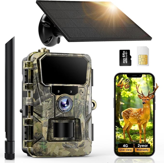 Bewakingscamera - Wildcamera Outdoor - Objecten Monitoren - 4G LTE Mobiel - 32 MP - Groen