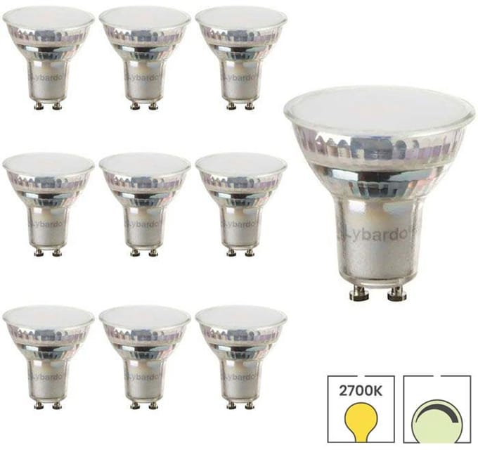 Lybardo - GU10 LED Lamp - 10-pack - 4.8W Dimbaar - 2700K Warmwit Licht