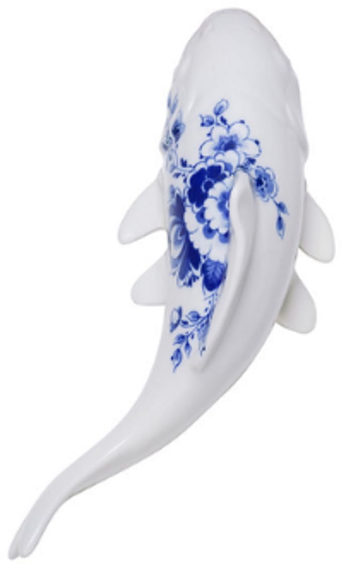Heinen Delfts Blauw - Wanddecoratie vis - Keramiek - Delfts blauw - Klein - 18,5 cm