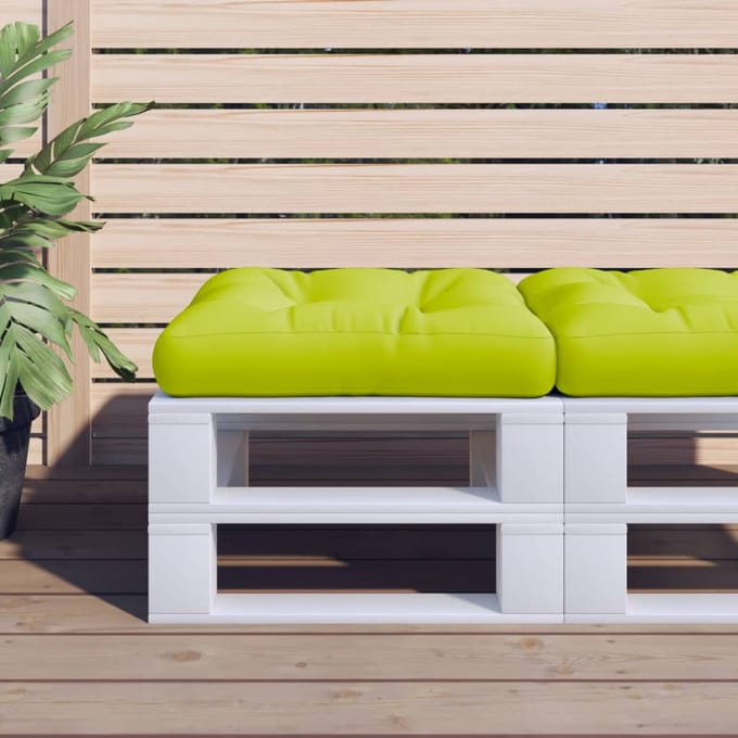 vidaXL - Palletkussen - 60x60x12 - cm - stof - heldergroen