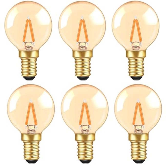 G40 Vintage LED Gloeilampen 1W - 2200K Warmwit - Set van 6 - E14