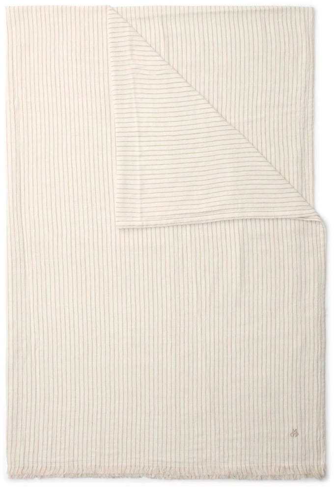 Marc O'Polo Fine Stripe Plaid Dark Sand - 150x200 cm