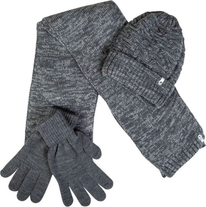 HKM winterset Romeo - grijs gemeleerd - set van sjaal/muts/wanten