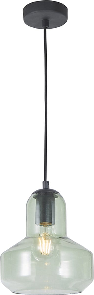 Olucia - SABINA - Hanglamp - Groen / Zwart - Vorm: Rond