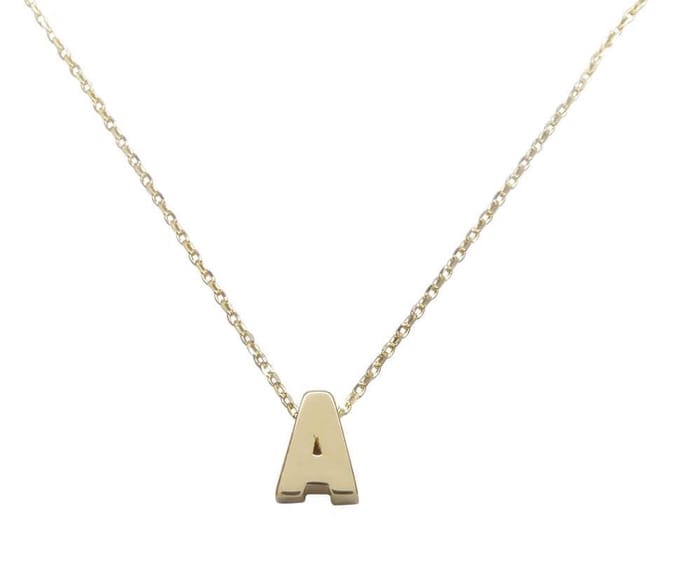 Gouden ketting met A hanger
