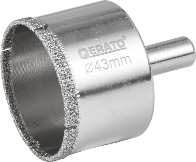 Qerato Tegelboor 43 mm nat - Glasboor - Diamantboor