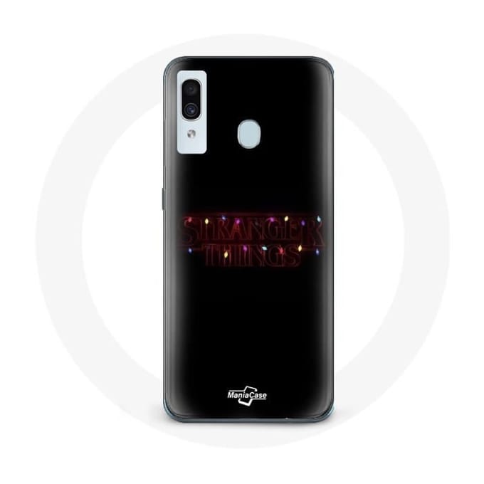 Coque pour Samsung Galaxy A30 Stranger Things Affiche Logo Joyeux noël