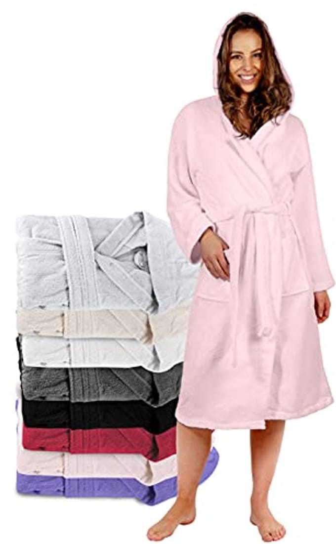 Badjas dames katoen met capuchon en 2 zakken | Luxe en absorberend