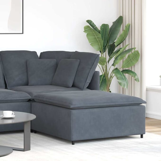 vidaXL - Modulaire - voetenbank - module - 100x100x48 - cm - donkergrijs