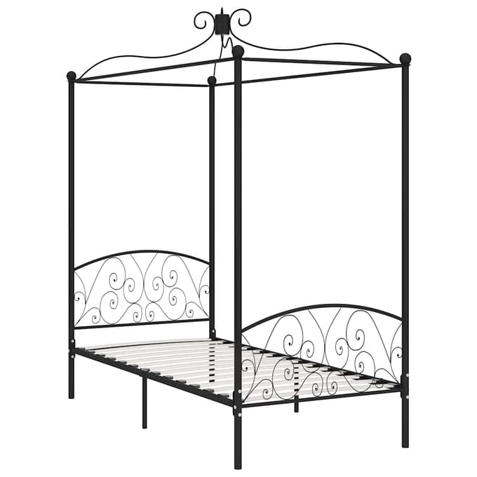 vidaXL - Hemelbedframe - metaal - zwart - 100x200 - cm