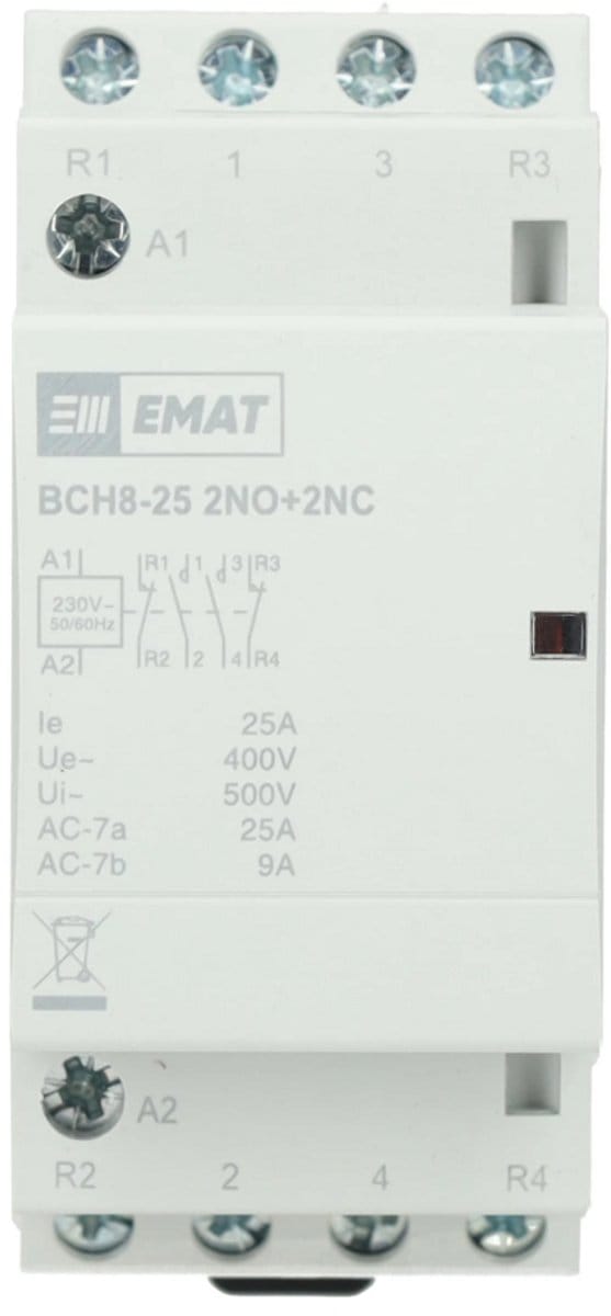 EMAT magneetschakelaar 230/400V 25A 2 maak en 2 verbreek (85010013)