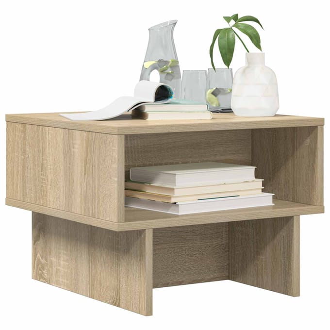 vidaXL - Salontafel - Sonoma - Eik - 48 - x - 46 - x - 35 - cm - Bewerkt - hout