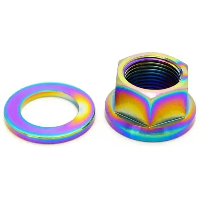 Moer met afstandhouder voor as TLC Bikes Titanium