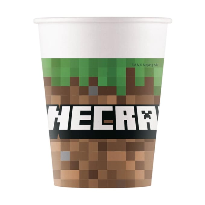 Vegaoo - 8 Minecraft papieren bekers 200 ml