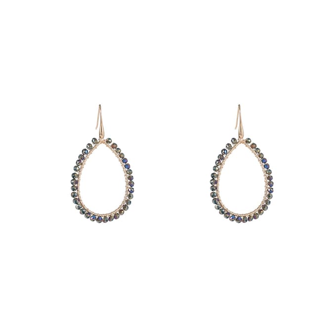 Day&Eve by Go Dutch Label Oorhangers Open Druppel Smal Forest Green