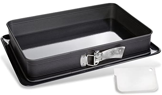 Rectangular Springform Pan DELUXE - Non-Stick Baking Mold with Enamel Base