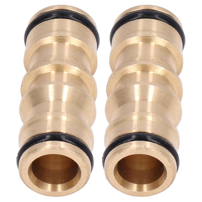 2 Stuks Pijpconnector Messing Man naar Man Snelkoppeling Slangkoppeling Buisfitting Set Kit 12 inch