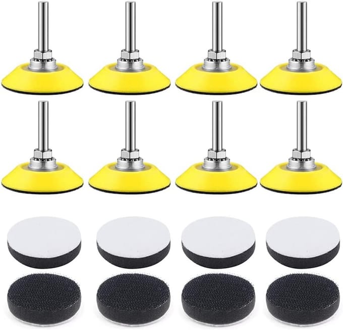 Set van 8 Polijstschijven en Bufferpads met 1/4 Inch Adapter voor Elektrisch Gereedschap