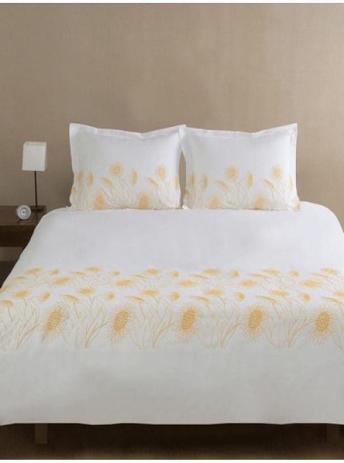 Yellow Dekbedovertrek Warwick - Eenpersoons - 140x200/220cm - Wit