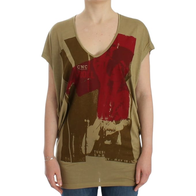 Costume National Groene bedrukte korte mouwen T-shirt