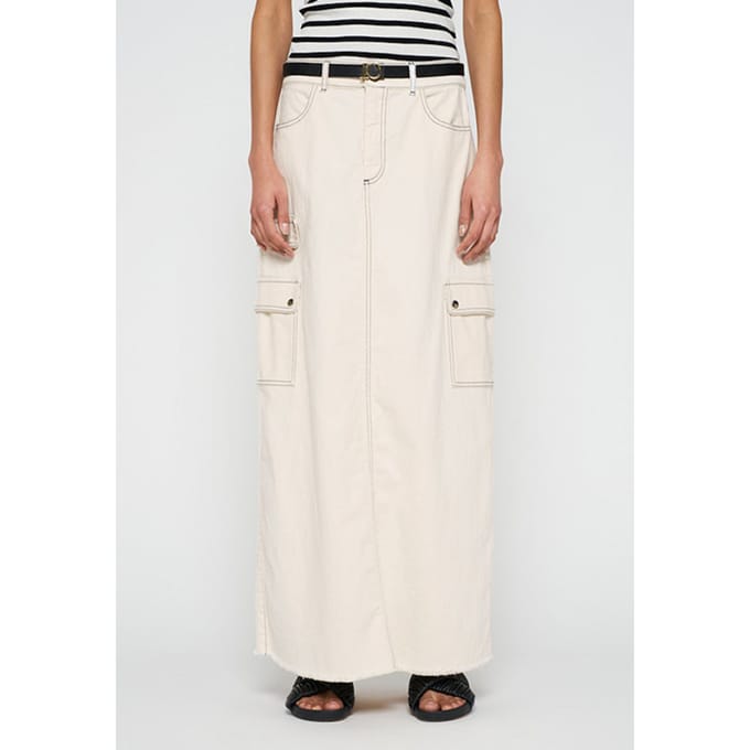 10DAYS Slub Twill Skirt Ecru Größe: M | Maxiröcke Outlet | Damen | Braun